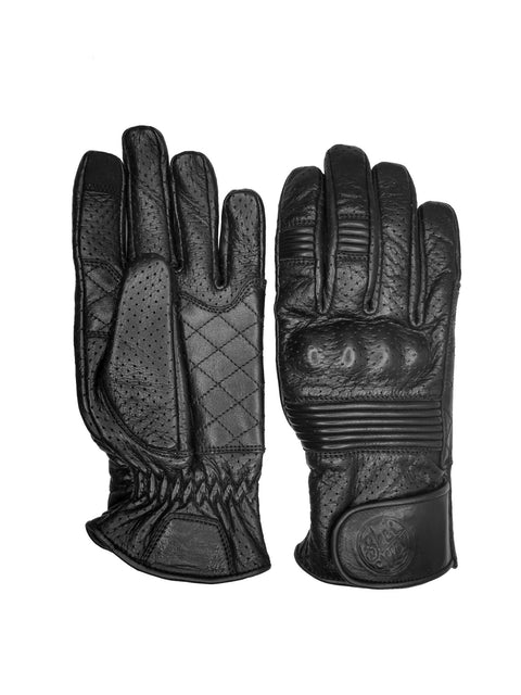 PERFORATED QUEEN BEE GLOVES - Black Arrow Moto