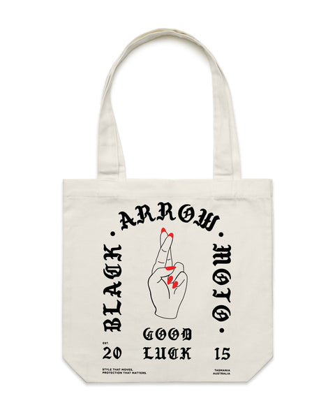 GOOD LUCK TOTE BAG - Black Arrow Moto