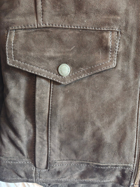 NUBUCK LEATHER JACKET SAMPLE - SIZE XS/S - Black Arrow Moto