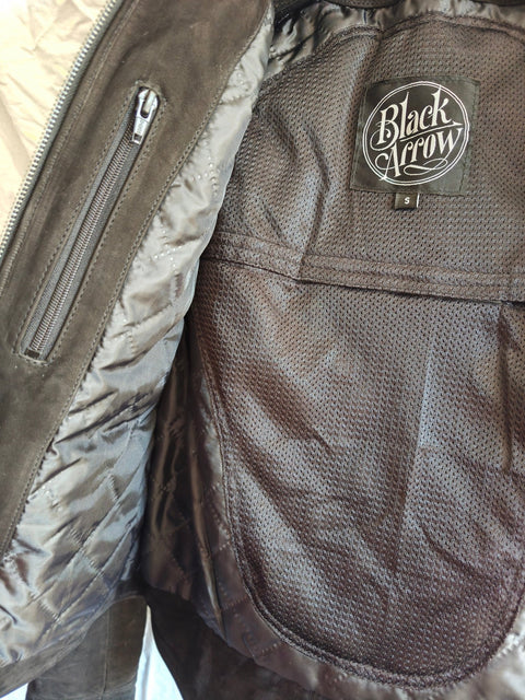 NUBUCK LEATHER JACKET SAMPLE - SIZE XS/S - Black Arrow Moto