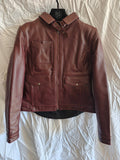 OXBLOOD LEATHER JACKET SAMPLE - SIZE XS/S - Black Arrow Moto