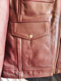 OXBLOOD LEATHER JACKET SAMPLE - SIZE XS/S - Black Arrow Moto